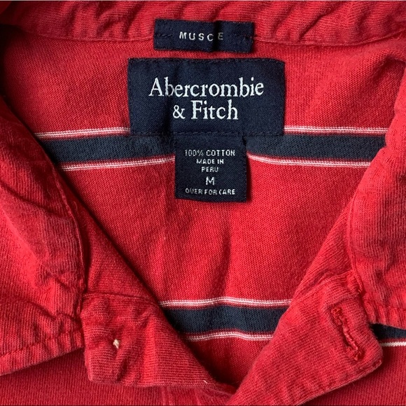 ABERCROMBIE & FITCH RED STRIPED SHIRT - Picture 5 of 5